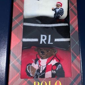 RALPH LAUREN POLO BEAR SOCK BOX OF 3 NEW PAIRS